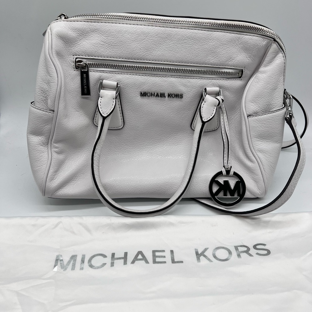 Michael Kors White Sophie Satchel Shoulder Bag